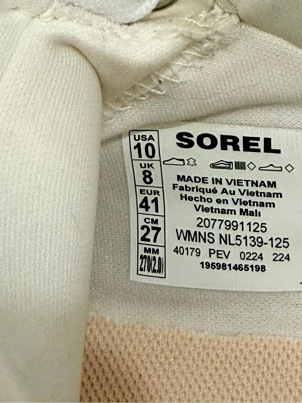 Sorel White Ona Ave Low Waterproof Women's Sneaker Sea Salt Size 10 - Picture 11 of 12